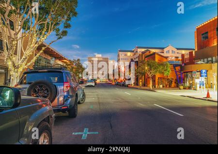 City block in Hillcrest during sunrise.  Stock Photo