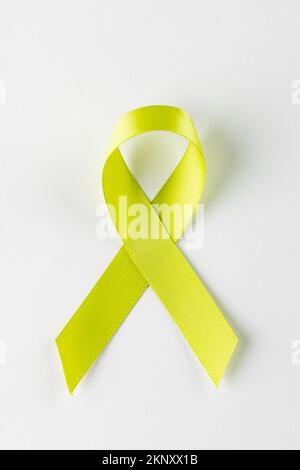 Vertical composition of light green std health awareness ribbon and ...