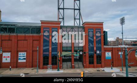 AutoZone Park Stadium in Memphis Downtown - MEMPHIS, UNITED STATES - NOVEMBER 07, 2022 Stock Photo