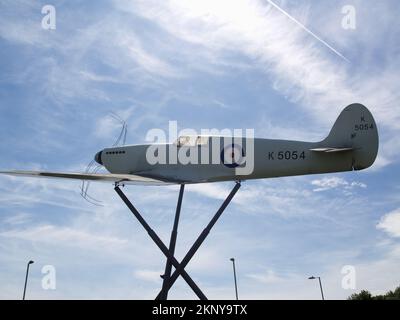 Replica Supermarine Spitfire K5054 at Southampton Airport, Hampshire, England. Stock Photo