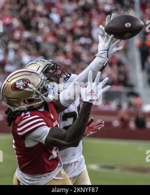 Denver Broncos linebacker Christopher Allen (45) stands on the sideline  during an NFL football game against the San Francisco 49ers, Saturday, Aug  19, 2023, in Santa Clara, Calif. (AP Photo/Scot Tucker Stock Photo - Alamy