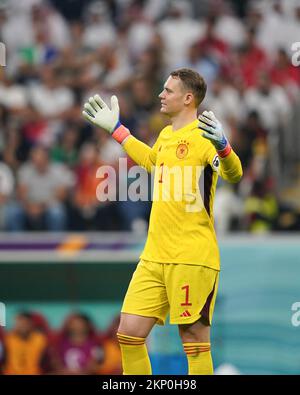 Al Khor, Qatar. 27th Nov, 2022. AL KHOR, QATAR - NOVEMBER 27: Player of Germany Manuel Neuer during the FIFA World Cup Qatar 2022 group E match between Spain and Germany at Al Bayt Stadium on November 27, 2022 in Al Khor, Qatar. (Photo by Florencia Tan Jun/PxImages) Credit: Px Images/Alamy Live News Stock Photo