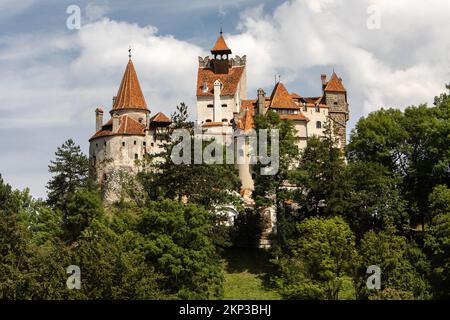 Bran Castle, known as Dracula’s Castle, in Bran Village, Transylvania, Romania Stock Photo