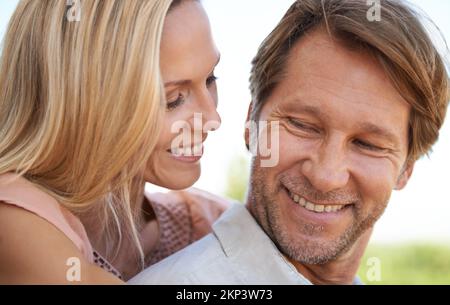 Ill never stop appreciating you. a happy mature couple enjoying a day outdoors. Stock Photo