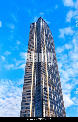 Tour Montparnasse, 59-story office tower block, constructed 1969 to 1973, opposite the Gare Montparnasse, Paris, France. Stock Photo