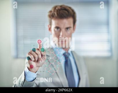Touching the future of modern security Stock Photo