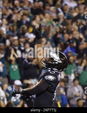 Kenneth Gainwell of the Philadelphia Eagles celebrates after scoring  News Photo - Getty Images