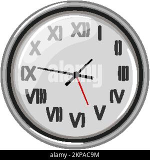 round wall clock cartoon vector illustration Stock Vector