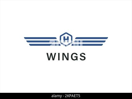 Wings Logo abstract design vector template Wings Logo. Aircraft Wings Logo icon Stock Vector