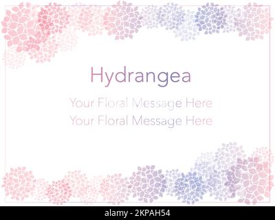 Vector floral frame with hydrangea and text space isolated on a white background. Stock Vector