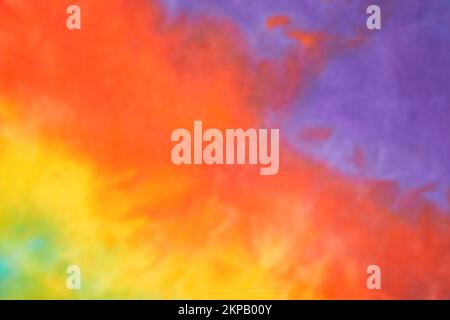 Blurred abstract tie dye multicolor fabric cloth pattern texture Stock Photo