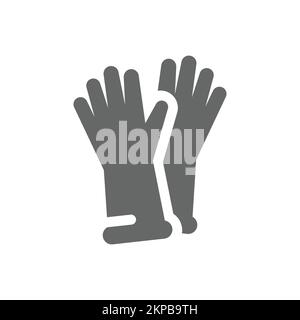 Wear protective gloves vector icon. Rubber cleaning gloves filled symbol. Stock Vector