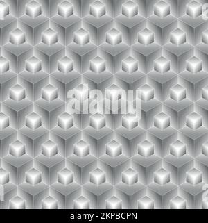 seamless cube texture - grey shades glowing effect Stock Vector