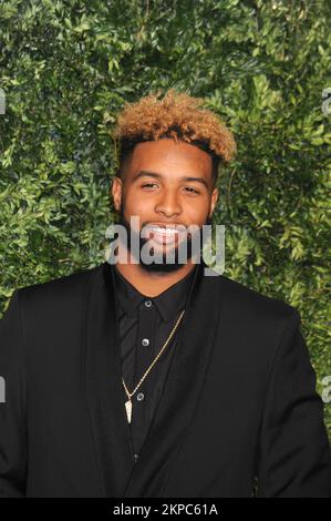 NEW YORK, NY - NOVEMBER 02: Odell Beckham Jr attends the 12th annual CFDA/Vogue Fashion Fund Awards at Spring Studios on November 2, 2015 in New York City  People:  Odell Beckham Jr Stock Photo