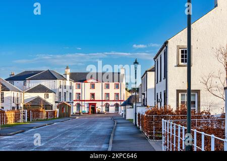 Tornagrain Inverness Scotland a planned village Hillhead Road and Tornagrain Stores Stock Photo