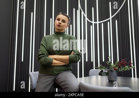 ambitious and strong caucasian adult business woman portrait Stock Photo