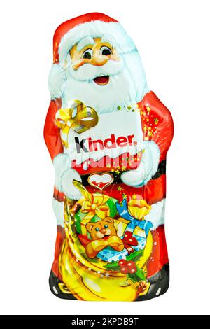 Hamburg, Germany -  November  27  2022:  Ferrero Chocolate Santa Claus isolated on white background Stock Photo