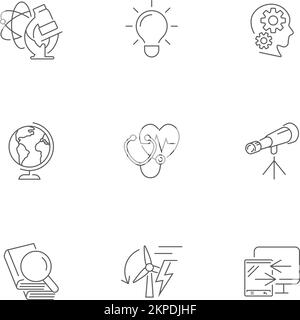 Science line icons. Vector illustration Stock Vector