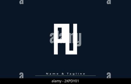 Alphabet letters Initials Monogram logo PU , UP Stock Vector