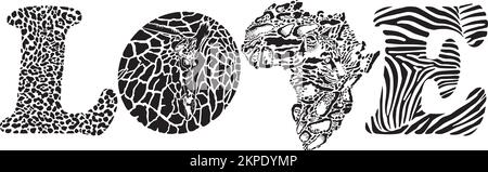 Love Africa Stock Vector