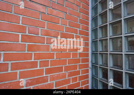 An orange brick wall texture background Stock Photo