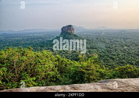 View from Pidurangala Rock at Sigiriya, called Lion Rock. Sri Lanka.