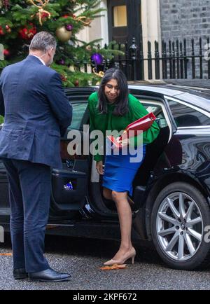 London, England, UK. 28th Nov, 2022. Secretary of State for the Home Department SUELLA BRAVERMAN is seen arriving 10 Downing Street. (Credit Image: © Tayfun Salci/ZUMA Press Wire) Credit: ZUMA Press, Inc./Alamy Live News Stock Photo