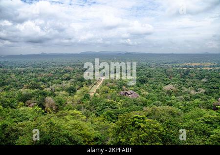 View from Sigiriya, called Lion Rock. Sri Lanka.