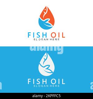 Fish oil logo vector illustration template. Stock Vector