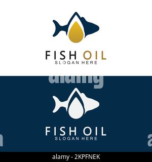 Fish oil logo vector illustration template. Stock Vector
