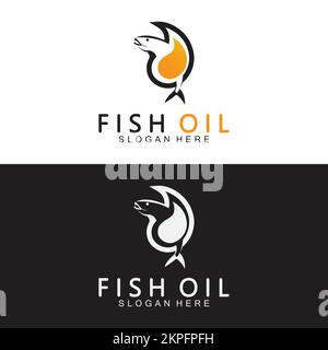 Fish oil logo vector illustration template. Stock Vector