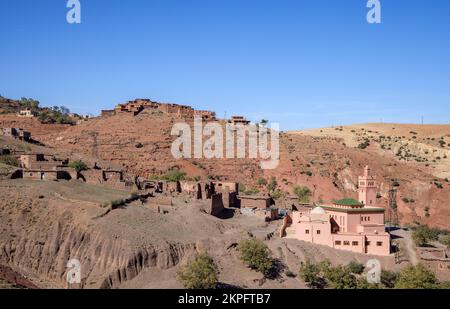 mosque in a berber village in the high atlas mountains morocco Stock Photo