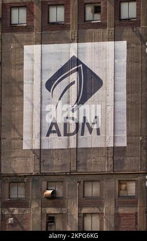 Archer Daniels Midland world grain sign on the Buffalo waterfront in NY Stock Photo