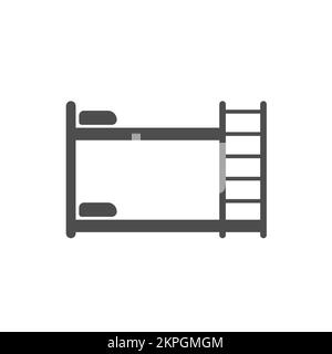 bunk bed silhouette vector icon isolated on white Stock Vector