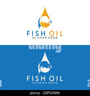 Fish oil logo vector illustration template. Stock Vector
