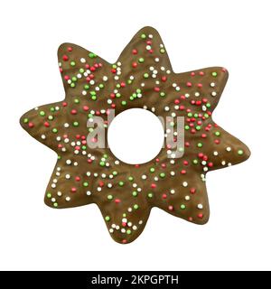 1 Christmas cookie star isolated on white background Stock Photo