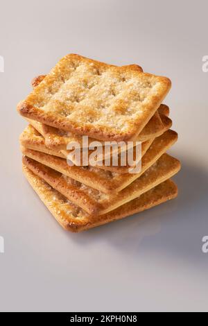 pile of seven sugar-coated sweet crackers Stock Photo