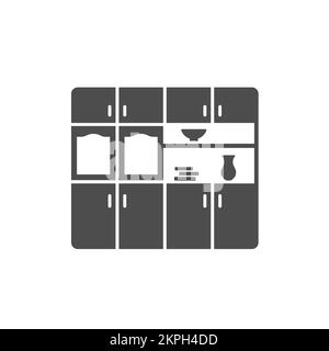 wall unit silhouette vector icon isolated on white Stock Vector