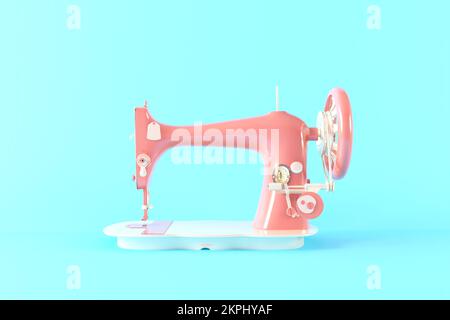Sewing Machine Retro Style Pink Thread Isolated Hite Background Stock  Vector by ©mejn 654770970