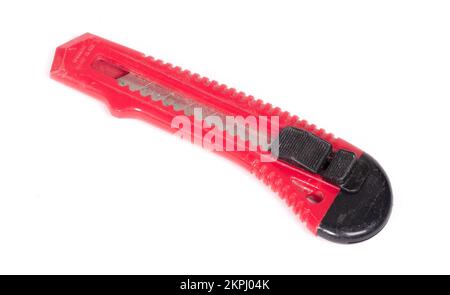 Box cutter or Stanley knife isolated on white Stock Photo