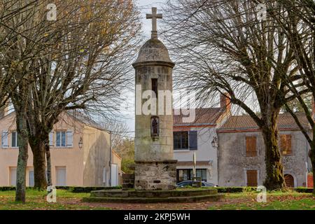 Last active Lantern of the Dead in the ancient Brittany (probably an heritage of the celtic culture) - Les Moutiers-en-Retz, Loire-Atlantique, France Stock Photo