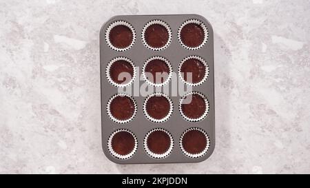 Unicorn rainbow chocolate cupcake Stock Photo