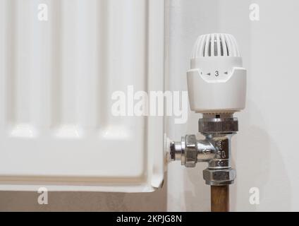 Drayton thermostatic radiator valve, energy saving concept Stock Photo