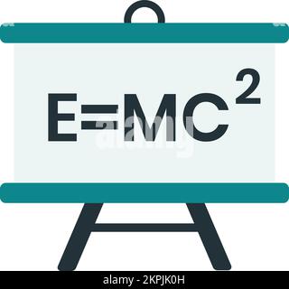 White board with scientific equations illustration in minimal style isolated on background Stock Vector