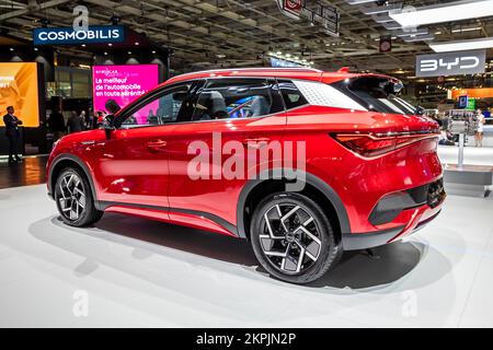 BYD Atto 3 electric car showcased at the Paris Motor Show, France - October 17, 2022. Stock Photo