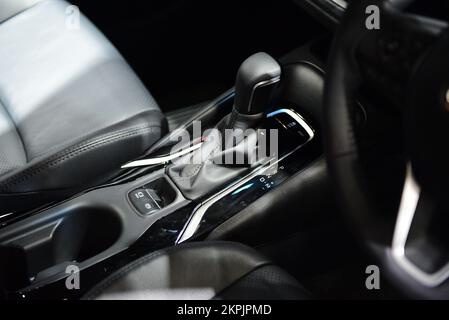 Sport automotive transmission gearbox in modern car, Car Maintenance Service and repair concept. Stock Photo