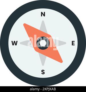 compass illustration in minimal style isolated on background Stock Vector