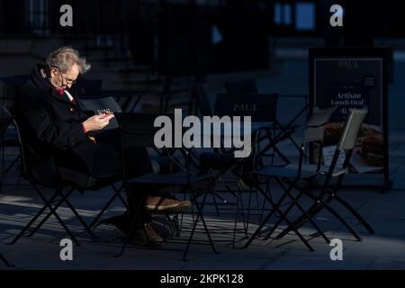Lunch break. Time for yourself. Man in formal clothes outfit relax sit  bench in park. Businessman formal clothing manager need time to relax.  Pleasant moments of entrepreneurship. Waiting concept Stock Photo 