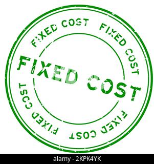 Grunge green fixed cost word round rubber seal stamp on white background Stock Vector