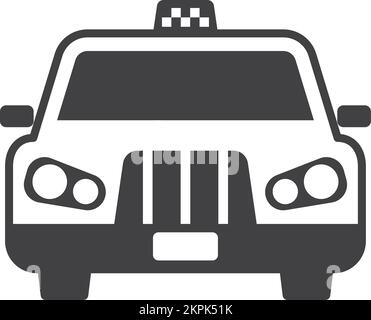 taxi from front view illustration in minimal style isolated on background Stock Vector
